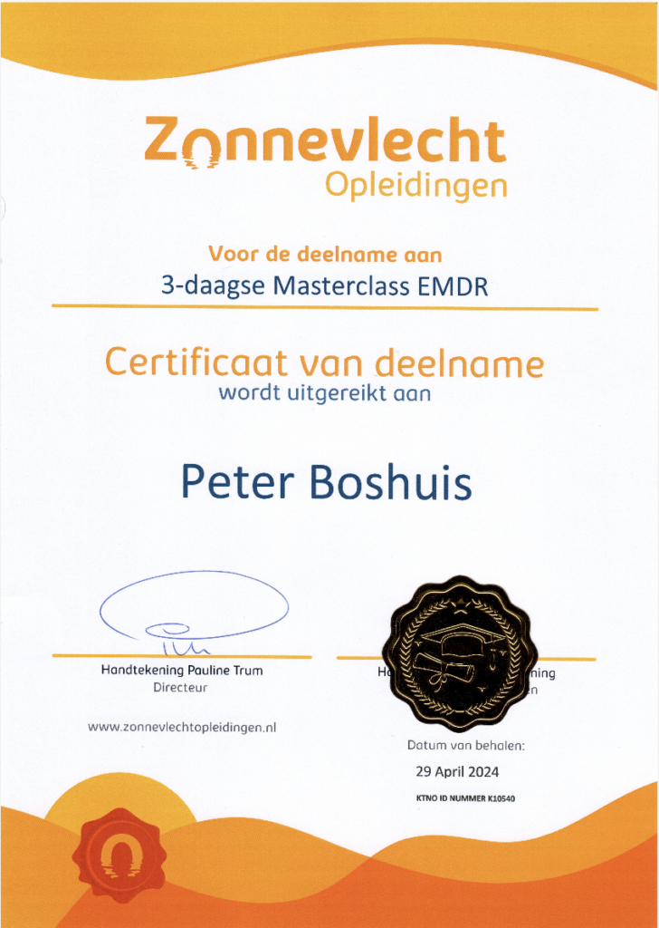 Certificaat EMDR opleiding